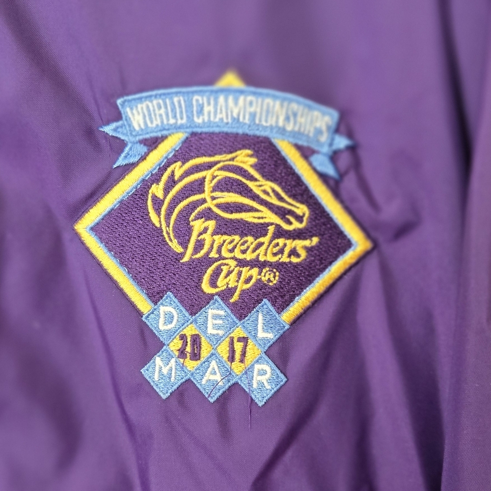 2017 Breeder's Cup Del Mar Horse Race Track Purple Windbreaker Jacket - Picture 2 of 4